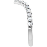 Platinum Round Natural Diamond V Contour Band – 1.3-3mm Stones - view 4