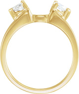 14K Gold Pear Lab-Grown Diamond Wrap-Style Ring Enhancer – 4x2.5mm - Yellow Gold - view 2