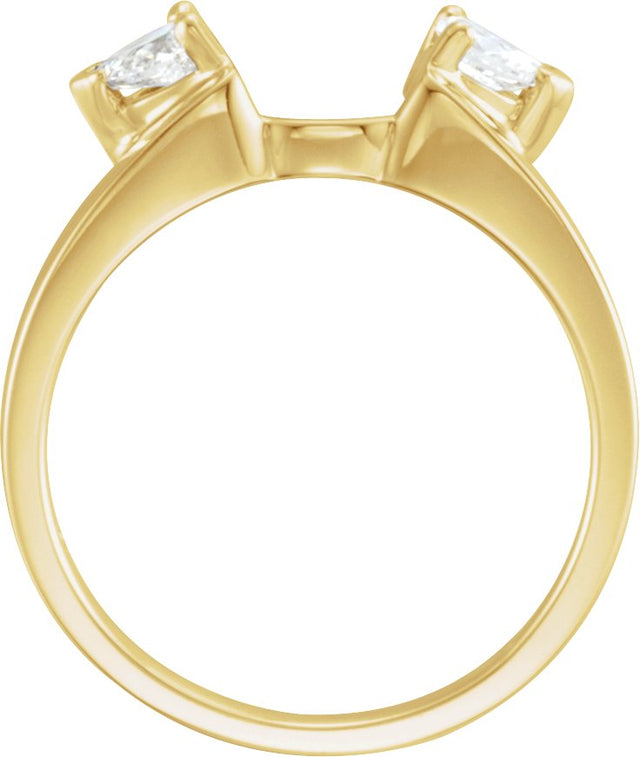 14K Gold Pear Lab-Grown Diamond Wrap-Style Ring Enhancer – 4x2.5mm - Yellow Gold - view 2
