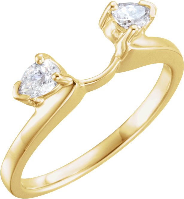 14K Gold Pear Lab-Grown Diamond Wrap-Style Ring Enhancer – 4x2.5mm - Yellow Gold