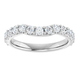 Platinum Round Lab-Grown Diamond Accented Contour Band – 1.1-2.5mm Stones - view 3