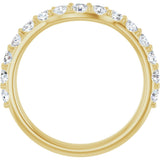 14K Gold Round Lab-Grown Diamond Accented Contour Band – 1.1-2.5mm Stones - Yellow Gold - view 2
