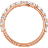 14K Gold Round Lab-Grown Diamond Accented Contour Band – 1.1-2.5mm Stones - Rose Gold - view 2