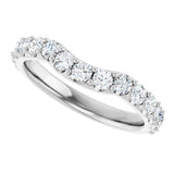 Platinum Round Natural Diamond Accented Contour Band – 1.1-2.5mm Stones - view 5