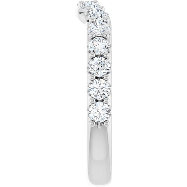 Platinum Round Lab-Grown Diamond Accented Contour Band – 1.1-2.5mm Stones - view 4