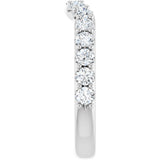 14K Gold Round Lab-Grown Diamond Accented Contour Band – 1.1-2.5mm Stones - White Gold - view 4