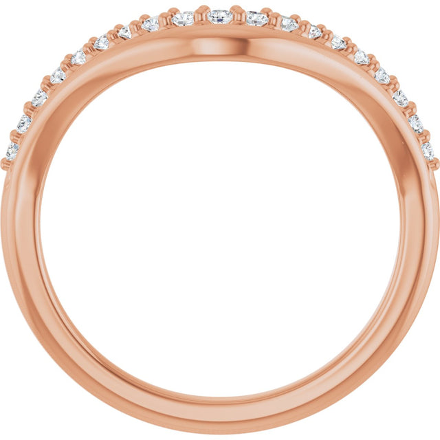 14K Gold Round Lab-Grown Diamond Contour Band - 1/5 CTW - Rose Gold - view 7