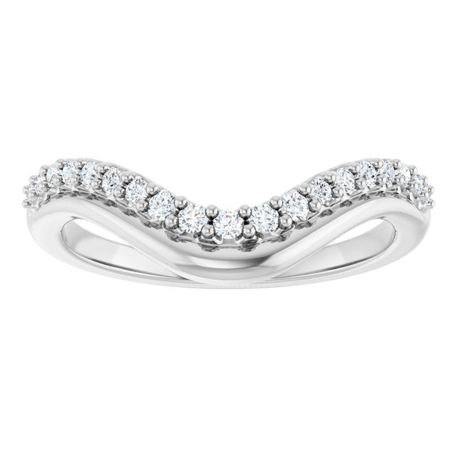 Platinum Round Lab-Grown Diamond Contour Band - 1/5 CTW - view 8