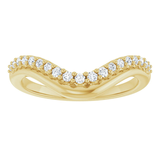 14K Gold Round Lab-Grown Diamond Contour Band - 1/5 CTW - Yellow Gold - view 8