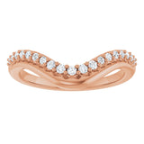 14K Gold Round Lab-Grown Diamond Contour Band - 1/5 CTW - Rose Gold - view 8
