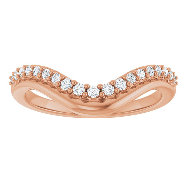 14K Gold Round Lab-Grown Diamond Contour Band - 1/5 CTW - Rose Gold - view 8