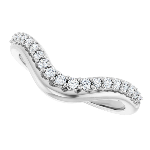 14K Gold Round Lab-Grown Diamond Contour Band - 1/5 CTW - White Gold - view 10