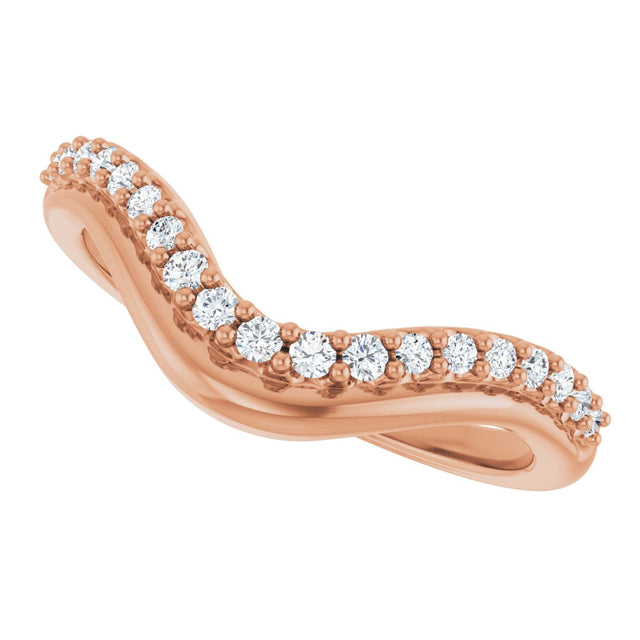 14K Gold Round Lab-Grown Diamond Contour Band - 1/5 CTW - Rose Gold - view 10