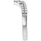 Platinum Round Lab-Grown Diamond Contour Band - 3/8 CTW - view 9