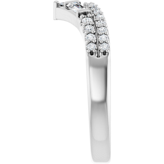 Platinum Round Lab-Grown Diamond Contour Band - 3/8 CTW - view 9