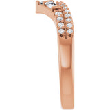 14K Gold Round Lab-Grown Diamond Contour Band - 3/8 CTW - Rose Gold - view 9