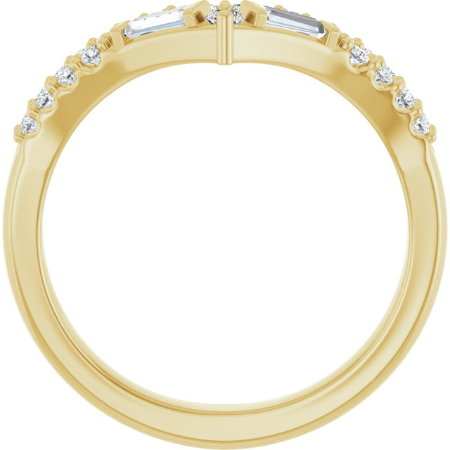 14K Gold Round Lab-Grown Diamond Contour Band - 3/8 CTW - Yellow Gold - view 7