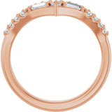 14K Gold Round Lab-Grown Diamond Contour Band - 3/8 CTW - Rose Gold - view 7