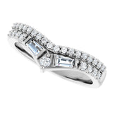 14K Gold Round Lab-Grown Diamond Contour Band - 3/8 CTW - White Gold - view 10