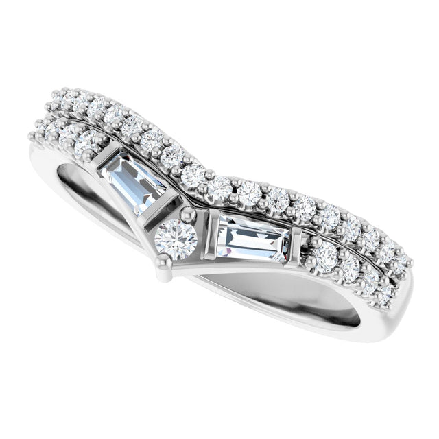 14K Gold Round Lab-Grown Diamond Contour Band - 3/8 CTW - White Gold - view 10