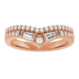 14K Gold Round Lab-Grown Diamond Contour Band - 3/8 CTW - Rose Gold - view 8