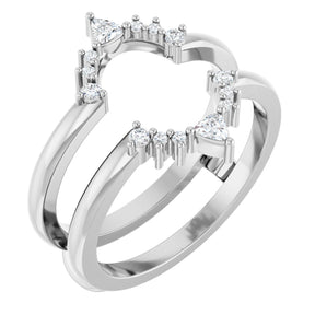 Platinum Trillion Natural Diamond Ring Guard