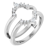14K Gold Trillion Natural Diamond Ring Guard - White Gold