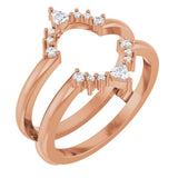 14K Gold Trillion Natural Diamond Ring Guard - Rose Gold