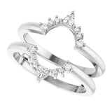 Platinum Trillion Natural Diamond Ring Guard - view 5