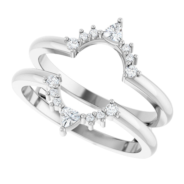 Platinum Trillion Natural Diamond Ring Guard - view 5