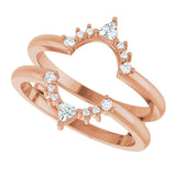 14K Gold Trillion Natural Diamond Ring Guard - Rose Gold - view 5