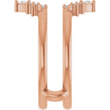 14K Gold Trillion Natural Diamond Ring Guard - Rose Gold - view 4