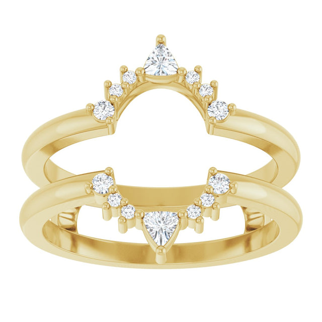 14K Gold Trillion Natural Diamond Ring Guard - Yellow Gold - view 3