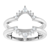 Platinum Trillion Natural Diamond Ring Guard - view 3