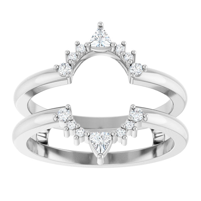 Platinum Trillion Natural Diamond Ring Guard - view 3