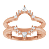 14K Gold Trillion Natural Diamond Ring Guard - Rose Gold - view 3
