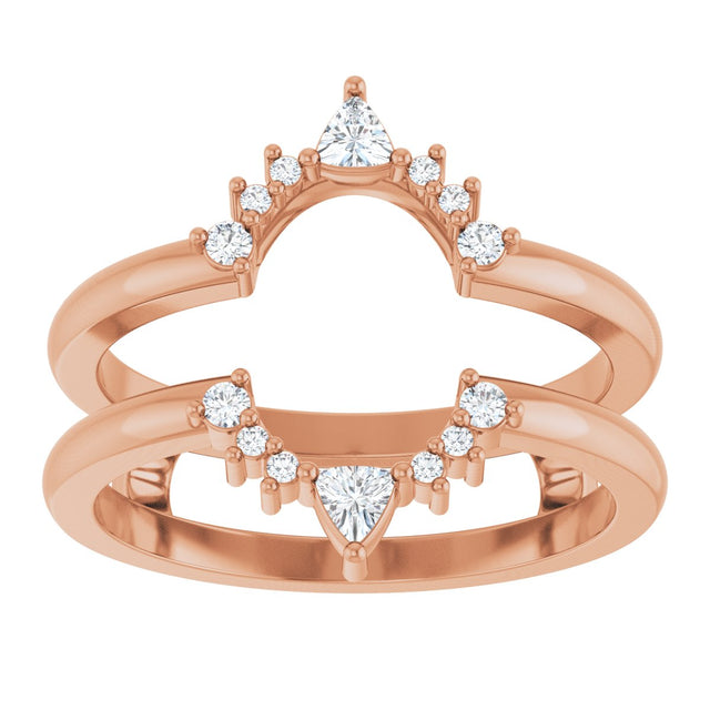 14K Gold Trillion Natural Diamond Ring Guard - Rose Gold - view 3