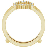 14K Gold Trillion Natural Diamond Ring Guard - Yellow Gold - view 2