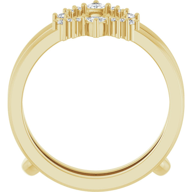 14K Gold Trillion Natural Diamond Ring Guard - Yellow Gold - view 2