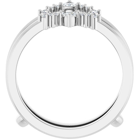 Platinum Trillion Natural Diamond Ring Guard - view 2