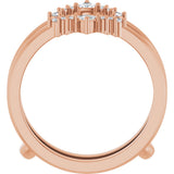 14K Gold Trillion Natural Diamond Ring Guard - Rose Gold - view 2