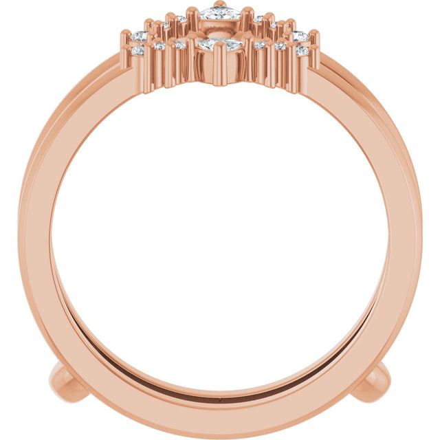 14K Gold Trillion Natural Diamond Ring Guard - Rose Gold - view 2