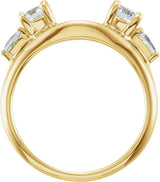 14K Gold Round Natural Diamond Wrap-Style Ring Enhancer – 4.1mm Stones - Yellow Gold - view 2