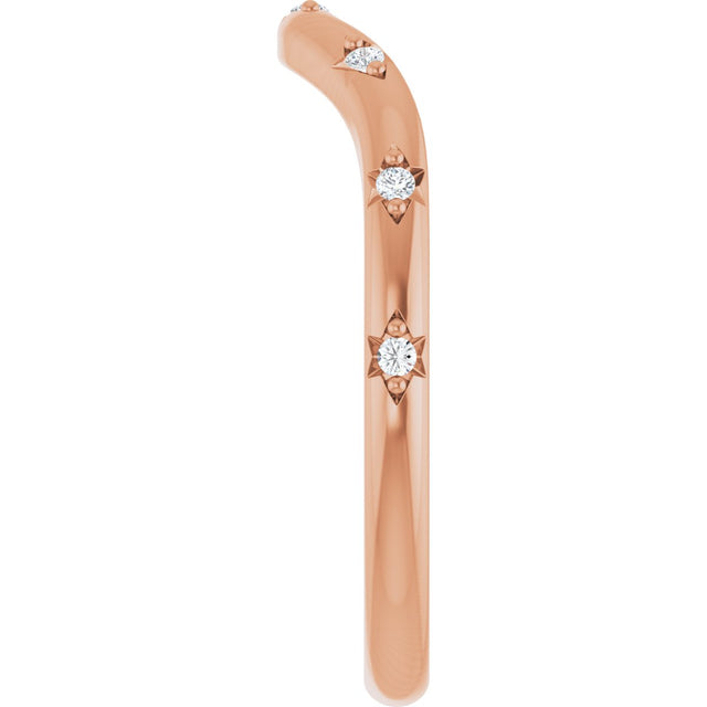14K Gold Round Lab-Grown Diamond Contour Band - 05 CTW - Rose Gold - view 9
