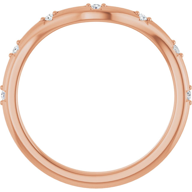 14K Gold Round Lab-Grown Diamond Contour Band - 05 CTW - Rose Gold - view 7