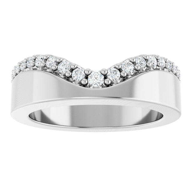 Platinum Round Lab-Grown Diamond Contour Band - 1/5 CTW (Style 127060) - view 8