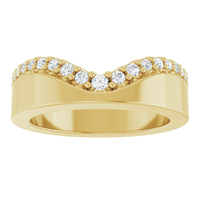 14K Gold Round Lab-Grown Diamond Contour Band - 1/5 CTW (Style 127060) - Yellow Gold - view 8