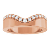 14K Gold Round Lab-Grown Diamond Contour Band - 1/5 CTW (Style 127060) - Rose Gold - view 8
