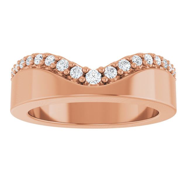 14K Gold Round Lab-Grown Diamond Contour Band - 1/5 CTW (Style 127060) - Rose Gold - view 8