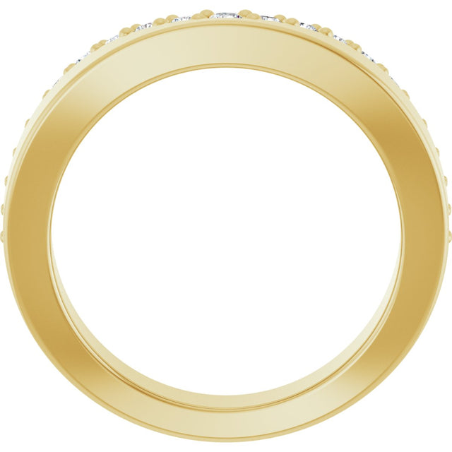 14K Gold Round Lab-Grown Diamond Contour Band - 1/5 CTW (Style 127060) - Yellow Gold - view 7